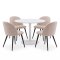 Carry ensemble pour salle � manger table �110 cm, 4 chaises boucl� beige.