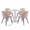 Carry ensemble pour salle � manger table �110 cm, 4 chaises boucl� beige.