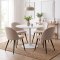 Carry ensemble pour salle � manger table �110 cm, 4 chaises boucl� beige.