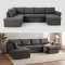 Stefan Canap�-lit avec chaise longue c�t� droit, gris.