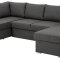 Stanford lux u-sovesofa hvile venstre og chaiselong hjre gr.