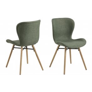 Bali Esszimmerstuhl Stoff grn und massiven Beinen aus Eiche.