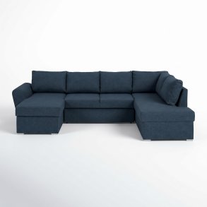 Stefan Schlafsofa Chaiselong links, blau.