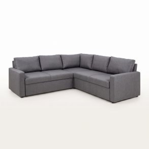 Sacramento Ecksofa versteckte Aufbewahrung und ausziehbares Bett grau.