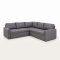 Sacramento Ecksofa versteckte Aufbewahrung und ausziehbares Bett grau.