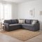 Sacramento Ecksofa versteckte Aufbewahrung und ausziehbares Bett grau.