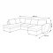 Stan slaapbank, hoek links met chaise longue rechts, in lichtgrijs.