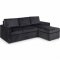 Sacramento slaapbank chaise longue omkeerbaar, verborgen opslag en uitschuifbaar bed antracietgrijs.