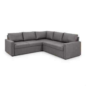 Sacramento Ecksofa versteckte Aufbewahrung und ausziehbares Bett hellgrau.