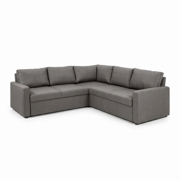 Sacramento Canap� d'angle, espace de rangement dissimul� et lit gigogne, gris clair.