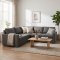 Sacramento Canap� d'angle, espace de rangement dissimul� et lit gigogne, gris clair.