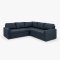 Sacramento Canap� d'angle, espace de rangement dissimul� et lit gigogne, bleu fonc�.