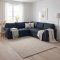 Sacramento Canap� d'angle, espace de rangement dissimul� et lit gigogne, bleu fonc�.