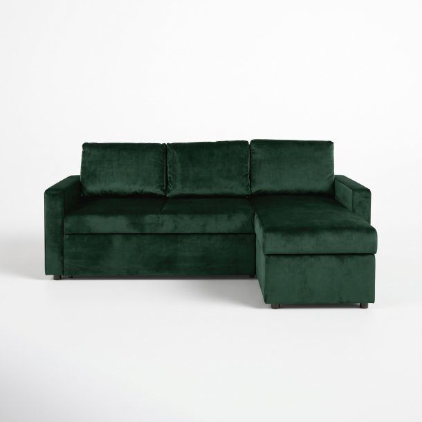 Sacramento Canap�-lit, chaise longue r�versible, espace de rangement dissimul� et lit escamotable, vert fonc�.