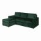 Sacramento Canap�-lit, chaise longue r�versible, espace de rangement dissimul� et lit escamotable, vert fonc�.