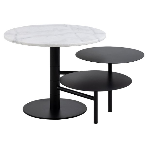 Lahti Couchtisch Marmor wei schwarz.