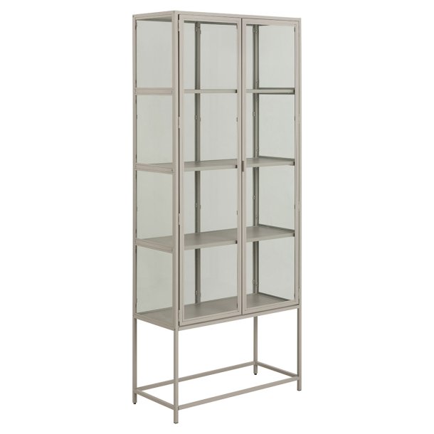 Seaford Vitrinenschrank 2 Glastren grau.