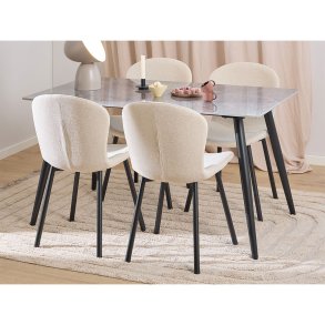 Wicklow Essgruppe Tisch mit 4 Sthlen grau, beige.