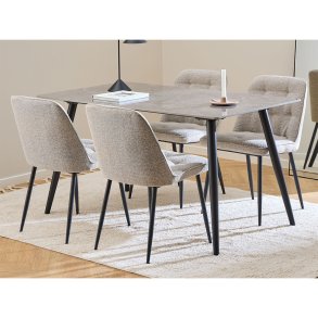 Wicklow zestaw do jadalni stół i 4 krzesła szary, beżowy.