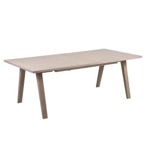Align dining table 210 x 310 cm incl. 2 additional plates. Solid and veneer oak white pim. oil.