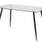 Willy spisebord i klar glas og sorte ben, 80 x 140 cm.