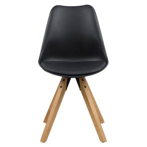 Dima spisestuestol PU kunstlder sort.