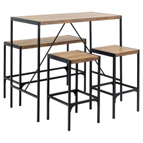 Bahamas barbord sett bord, benk og 2 stoler natur.