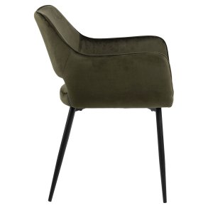 Ranja matstol med armstd velour grn.