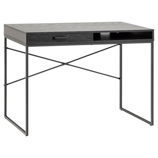 Seaford skrivebord 1 skuffe sort.