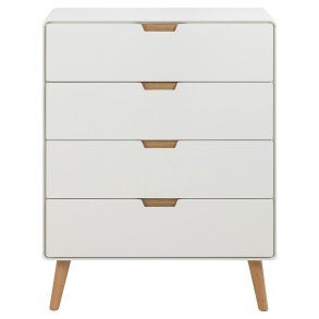 Lowell Kommode 4 Schubladen wei.
