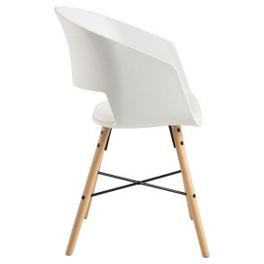 Luna krzesło stołowe z podłokietnikami PU sk�ra biała.