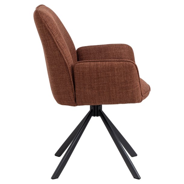 Glenda matstol med armstd tyg orange.