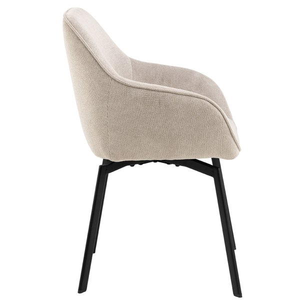 Clara matstol med armstd tyg beige.