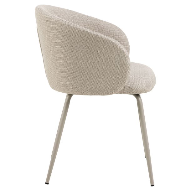 Eleanor matstol med armstd tyg beige.