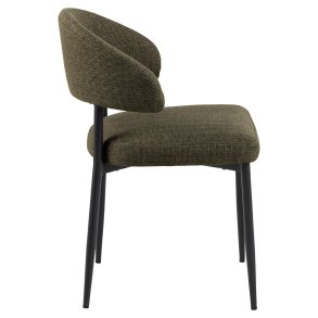 Sedia da pranzo Edina in tessuto verde.