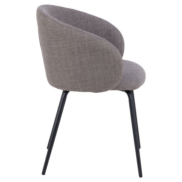 Eleanor matstol med armstd tyg ljus grbrun.