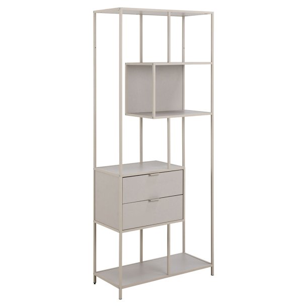 Seaford Regal 2 Schubladen 4 Regale grau.
