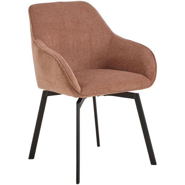 Clara matstol med armstd chenille brun.