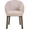 Silla de comedor Darlene con reposabrazos chenilla beige.