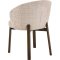 Silla de comedor Darlene con reposabrazos chenilla beige.