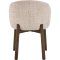 Silla de comedor Darlene con reposabrazos chenilla beige.