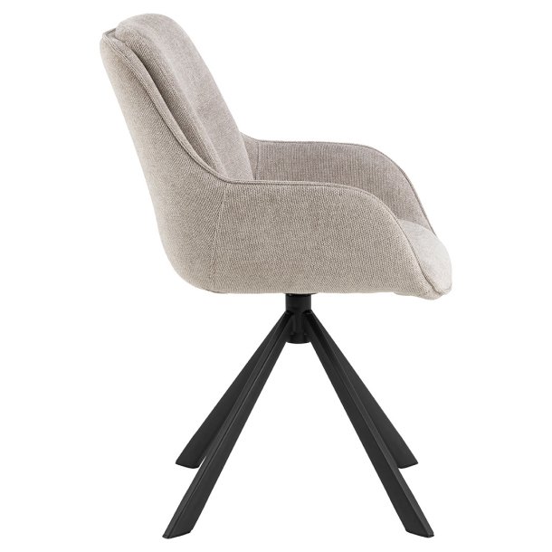 Carrie matstol med armstd tyg brun.