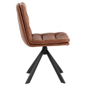 Dean spisestuestol PU kunstlder brun.