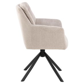 Alonso matstol med armstd tyg beige.