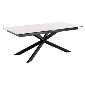 Irwine Esstisch 100x240cm Inkl. 1 Zusatzplatte, Wei.