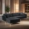 Marino Deluxe sofa szezląg prawy lub lewy z poduszkami welur czarny.
