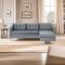 Marino Sofa BA3, Chaiselongue rechts oder links gewendet in Velour grau.