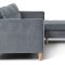Marino Sofa BA3, Chaiselongue rechts oder links gewendet in Velour grau.