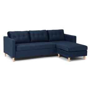 Marino sofa BA2, sjeselongsofa hyre eller venstresnudd i velur bl.