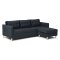 Marino sofa BA4, chaiselongsofa hjre eller venstrevendt i velour sort.